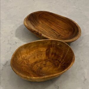 Vintage Handmade Wood Small Bowls